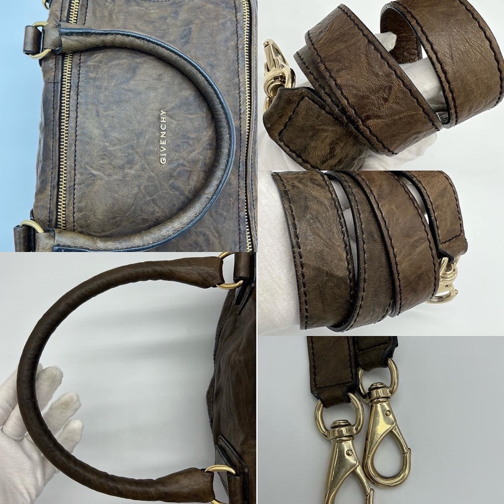 ❌SOLD❌Authentic Givenchy brown aged calf leather medium Pandora - Picture 9 of 11